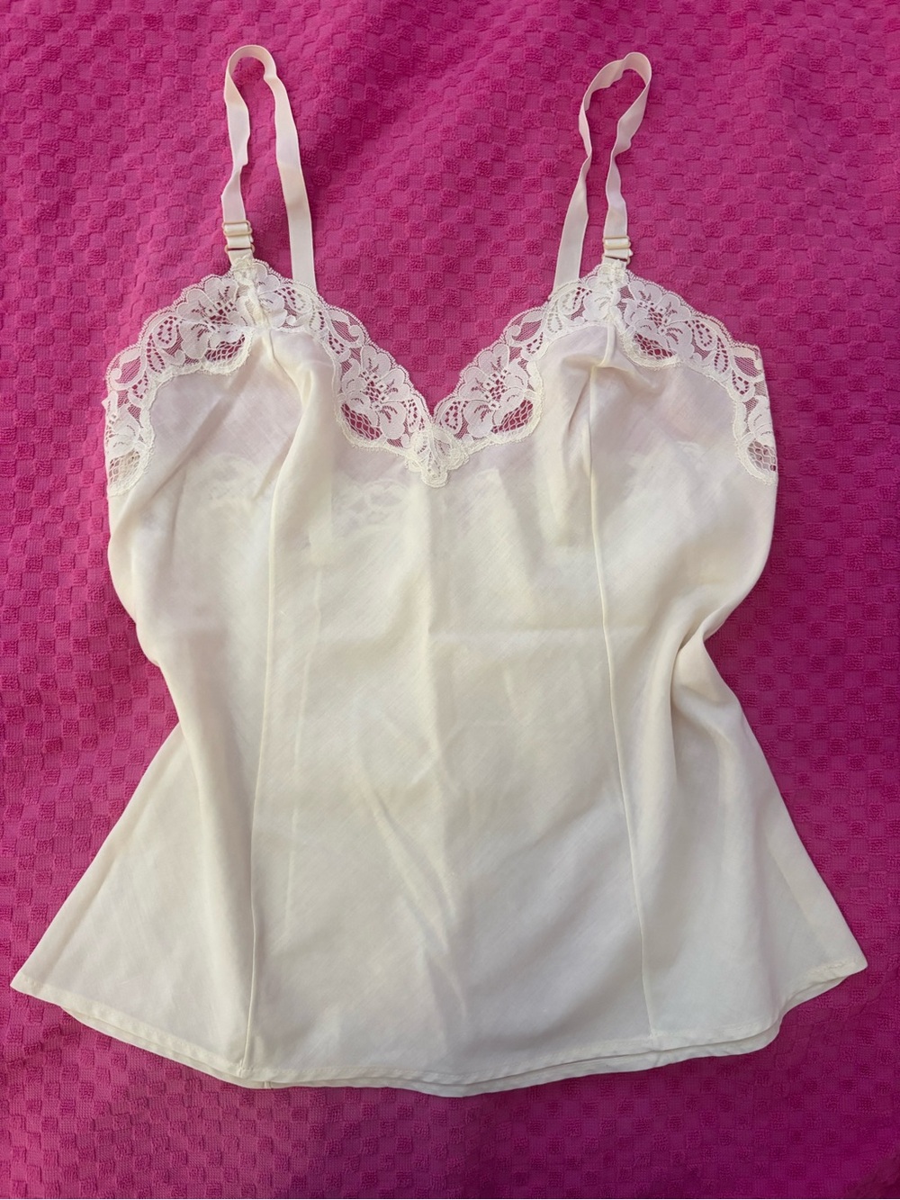 Ivory Lace Trim Camisole Top - Women
